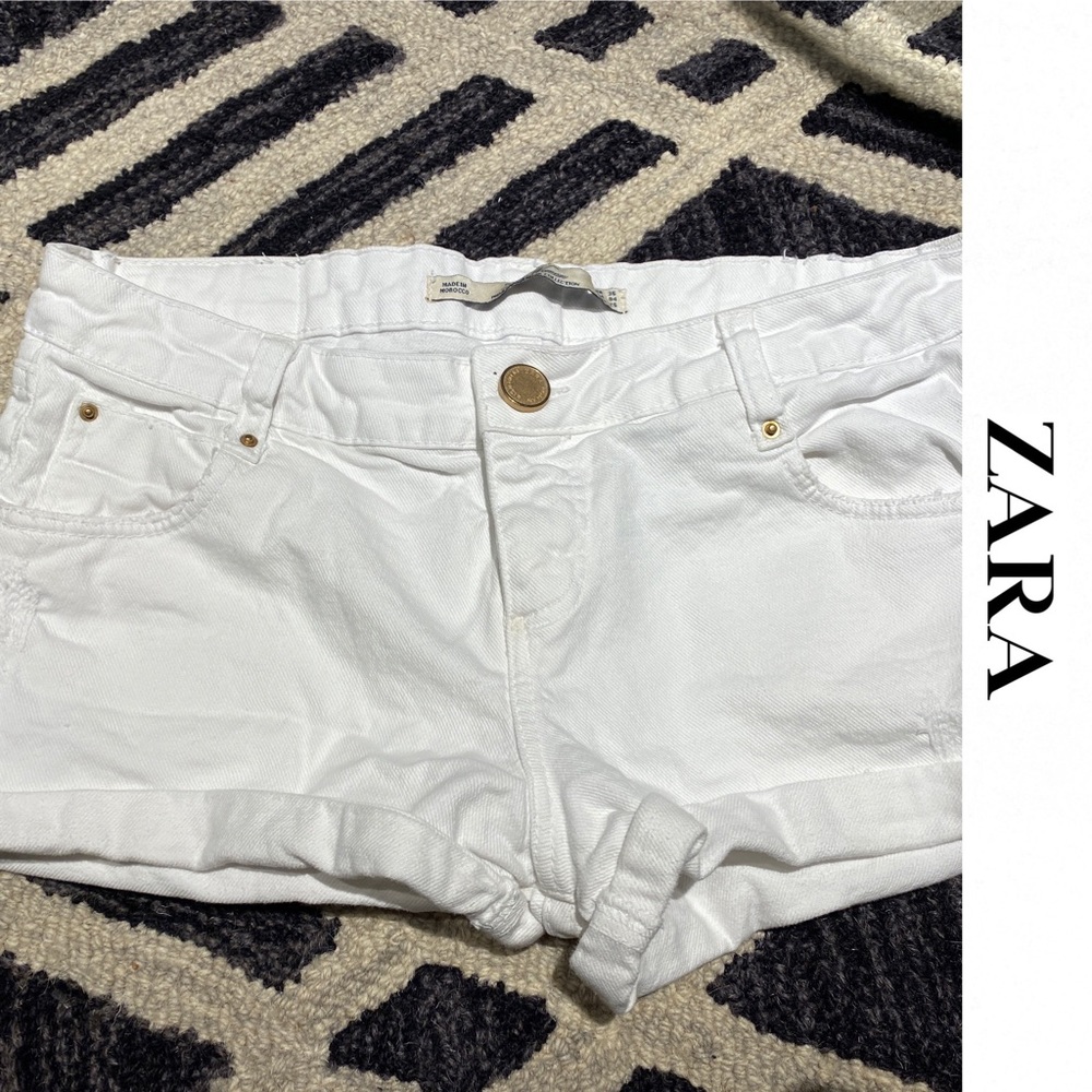 Zara White denim shorts